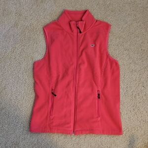 Vineyard Vines Vibrant Coral Fleece Vest